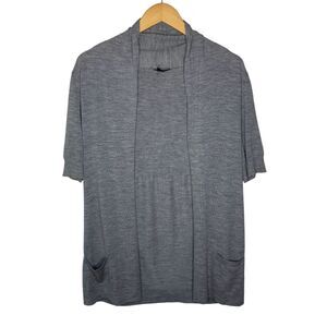 Theory wool short sleeve open front cardigan sweater size large